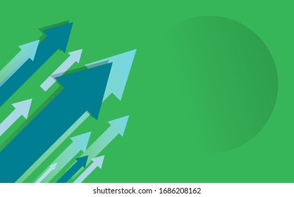 vector illustration of business arrow target direction concept to success. Finance growth vision stretching rising up. flat banner style . Return on investment ROI. chart increase profit