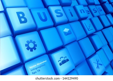 vector illustration of business background on block