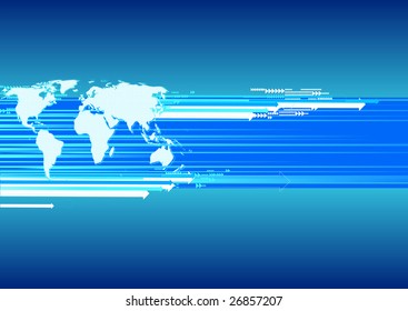 Vector illustration of Business background with world map