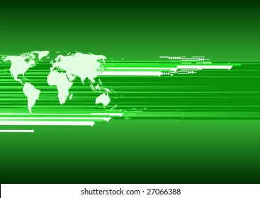 Vector illustration of Business background with world map