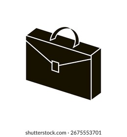 Vektorgrafik eines Business-Aktenkoffer-Symbols in schwarz-weißem Minimaldesign