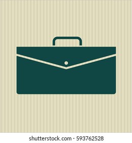 Vector Illustration of business briefcase icon in Green Color
