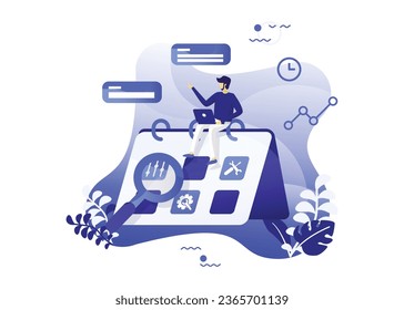 Vector illustration business calendar planning list concept flat style