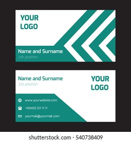 vector illustration of business card with green color