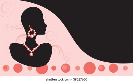 Vector Illustration Business Card for jewelry or beauty. Very Easy to edit, no gradients, no strokes.