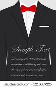 Vector illustration of business card template with suit and tuxedo and place for text for you