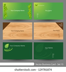 Vector illustration: Business card template set: Environment & tree theme business card template (Part 15)