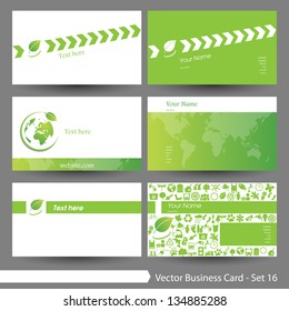 Vector illustration: Business card template set: Environment & tree theme business card template (Part 16)
