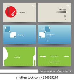 Vector illustration: Business card template set: food & restaurant theme business card template (Part 18)