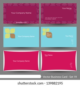 Vector illustration: Business card template set: floral & beauty theme business card template (Part 19)