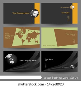 Vector illustration: Business card template set: Environment & tree theme business card template (Part 24)