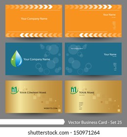 Vector illustration: Business card template set: Business & water theme business card template (Part 25)