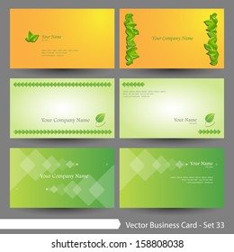 Vector illustration: Business card template set: clean, environment & leaf theme business card template (Part 33)