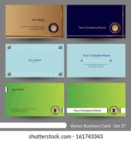 Vector illustration: Business card template set: food, restaurant & drink, coffee theme business card template (Part 37)