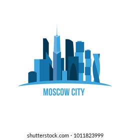 vector illustration. business center in the city of Moscow. high-rise skyscrapers in a flat style. skyscrapers moscow city vector