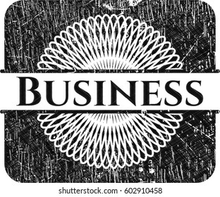 Vector illustration of Business chalk emblem, retro style, chalk or chalkboard texture

