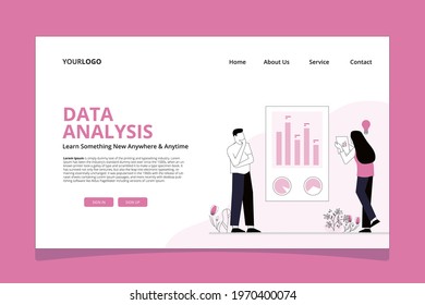 vector illustration of business. characters analyzing growth charts. Business data analysis. Increase sales and skills. the analysis of the evolutionary scale vector.