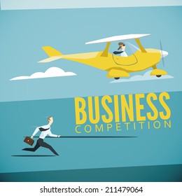Ilustración vectorial de la competencia comercial