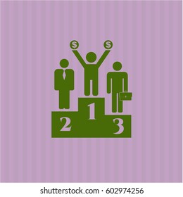 Vector illustration of Business Competition (podium) vector symbol
