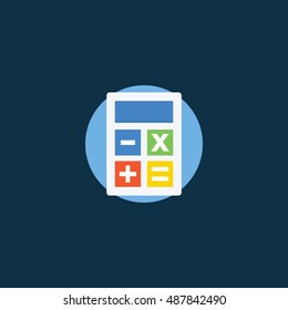 Vector illustration of business concept with calculator icon