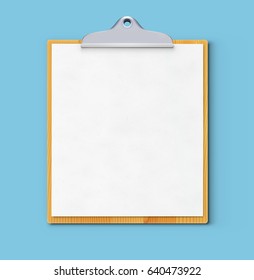 Vector illustration of business concept with clipboard and blank paper