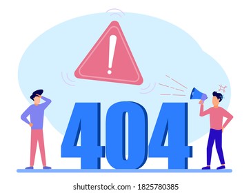 Vector Illustration Of Business Concept, Error 404, Freeze From Internet, Unavailable, Annoyed And Disappointed Business People.