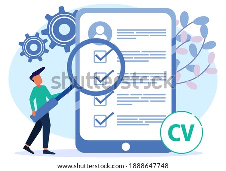 Vector illustration of a business concept. Job interview. Employee evaluations, appraisal forms and reports, performance review concepts.