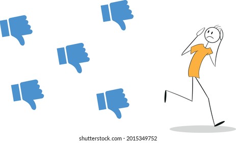 Concepto empresarial de ilustración vectorial, hombre Crítica Ilustración de concepto de vector plano