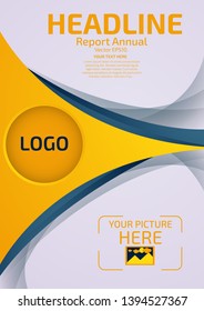 Vector illustration, business concept, modern brochure, annual report and abstract flyer, curves, white background and logo