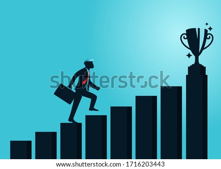 vector illustration business concept reaching the success
