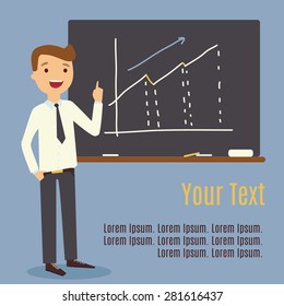 Vector illustration business concept set young man