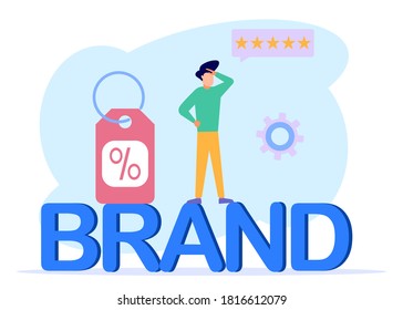 Vector illustration of business concepts, company products, marketing and promotional campaigns. Trade strategy, individual branding, build your personal branding concept.