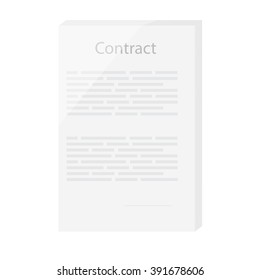 Vector illustration of business contract. Contract icon. Agreement