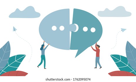 Vector illustration of business cooperation concept Business conversation