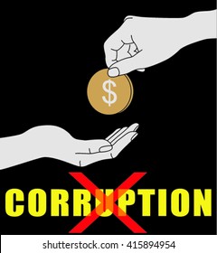 vector illustration  of business and corruption.