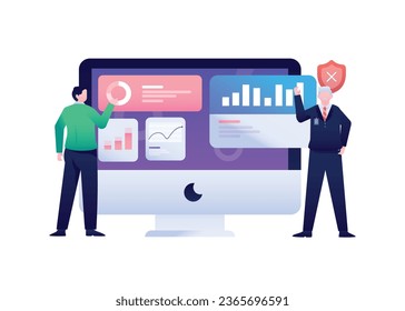 Ilustración de vectores concepto de tablero de negocios estilo plano