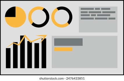 Vector Illustration of Business Data Analytics Dashboard Vector Illustration EPS10