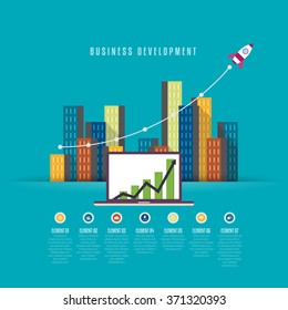 Vector illustration of business development infographic design element.