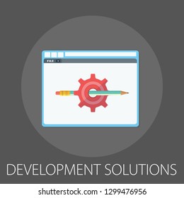 Vector Illustration Of Business Development & Solution Concept With 