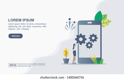 Vector illustration of business development & solution concept with "development" creative solution icon