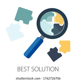 Vector illustration of business development & solution concept with "development solutions" creative solution icon.