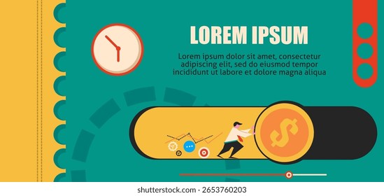 Ilustración vectorial con el concepto de conducción empresarial