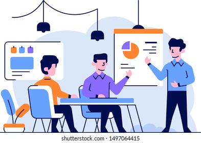 Vector Illustration Business Employer Doing Presentation Stock Vector ...