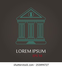 vector illustration of business and finance icon bank