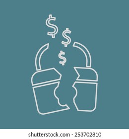 vector illustration of business and finance icon padlock broken