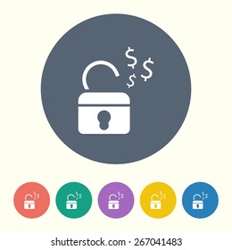 vector illustration of business and finance icon padlock open