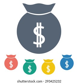 vector illustration of business and finance icon  bag dollar