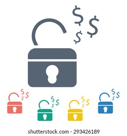 vector illustration of business and finance icon padlock open
