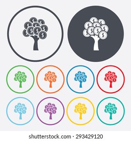 vector illustration of business and finance icon tree coin