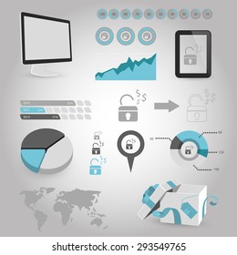 vector illustration of business and finance icon padlock open